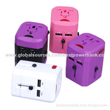 Any color hot sell worldwide universal travel adapter for tablet/smartphones with UK US AU EU Plugs